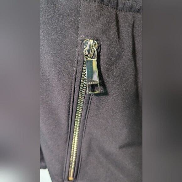 Nine West Women’s Soft Shell Removable Hood Zip Up Trench Coat Black Size L - Picture 4 of 14